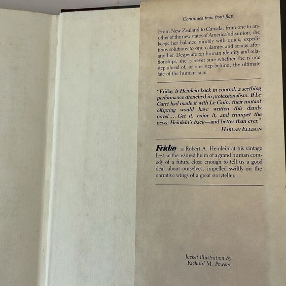 Friday, Robert Heinlein 1982 First Edit Hardback Book Club Science Fiction VTG - Picture 8 of 11